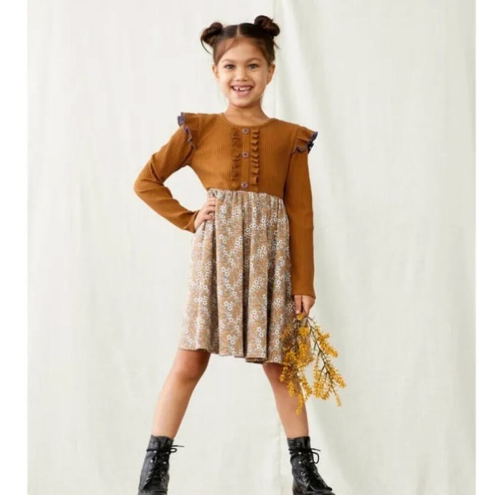 Matilda Jane size 4 Clio Ruffle‎ Ribbed Dress NWOT